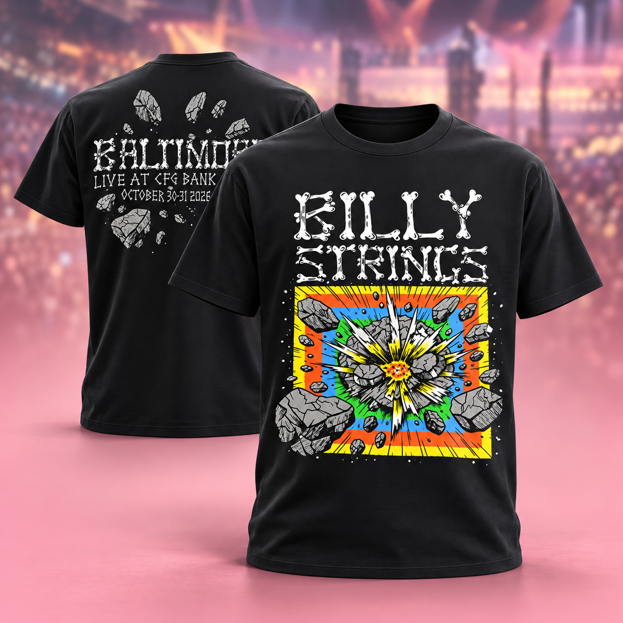 Billy Strings Baltimore MD 2026 Event Tee At CFG Bank Arena October 30 31 2026 Heartbeat Of Eternia Planet Explode Two Sided TShirt