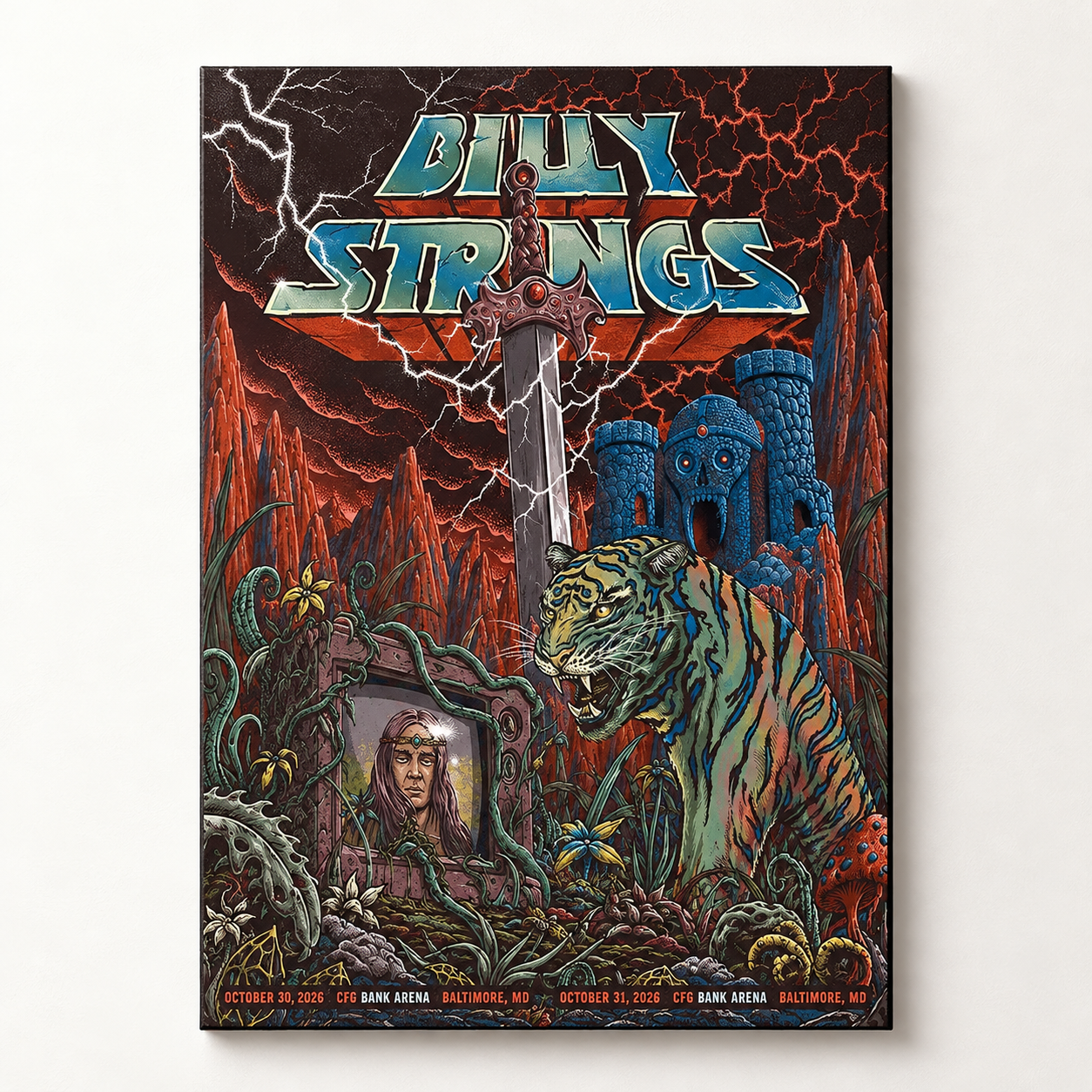 Billy Strings Baltimore MD 2026 Night 1 And 2 Combined Poster At CFG Bank Arena October 30 31 2026 Heartbeat Of Eternia Poster Canvas