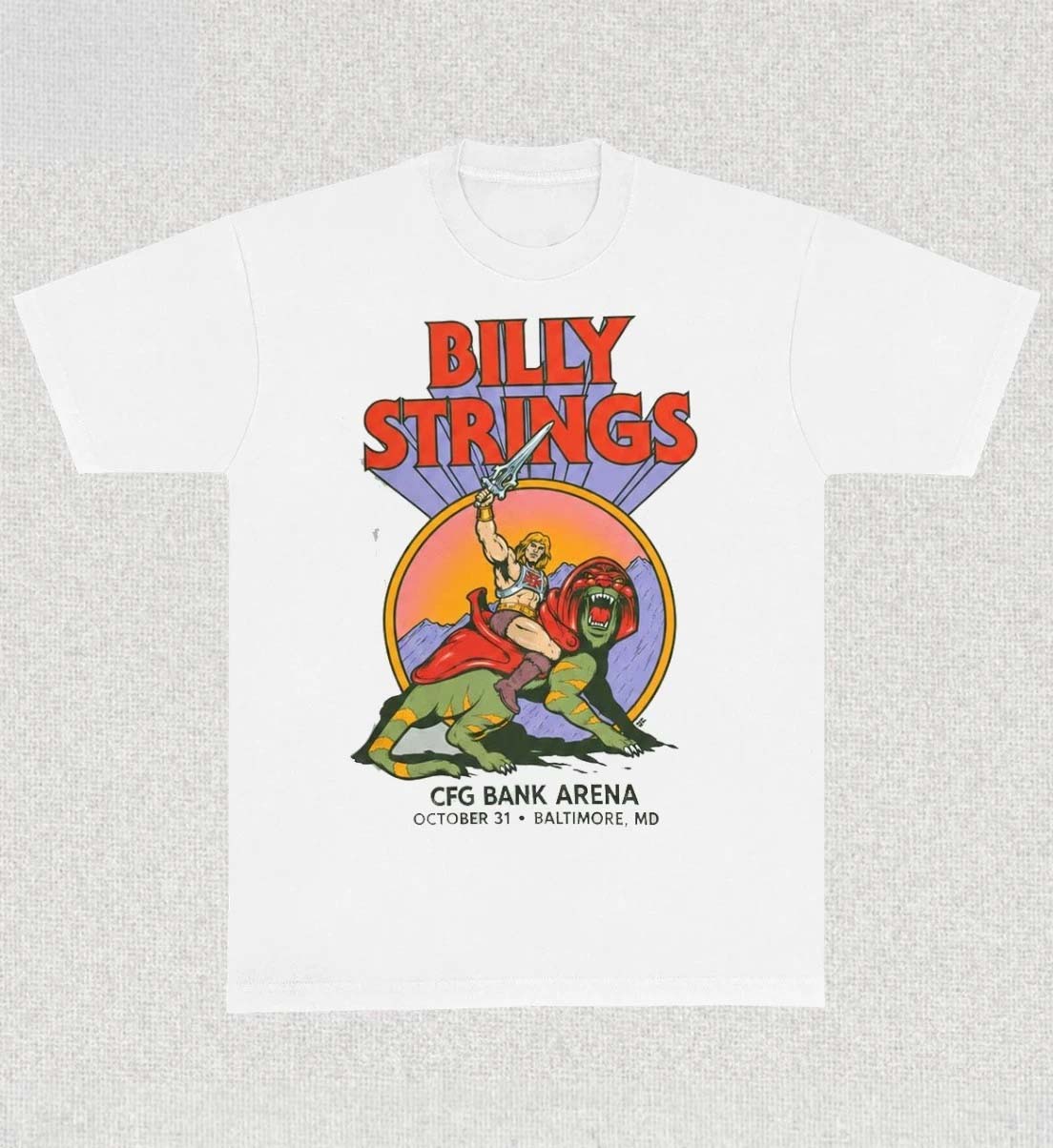 Billy Strings Heartbeat Of Eternia 2026 Halloween Merch Tee Baltimore MD Oct 31 2026 Masters Of The Universe HeMan TShirt