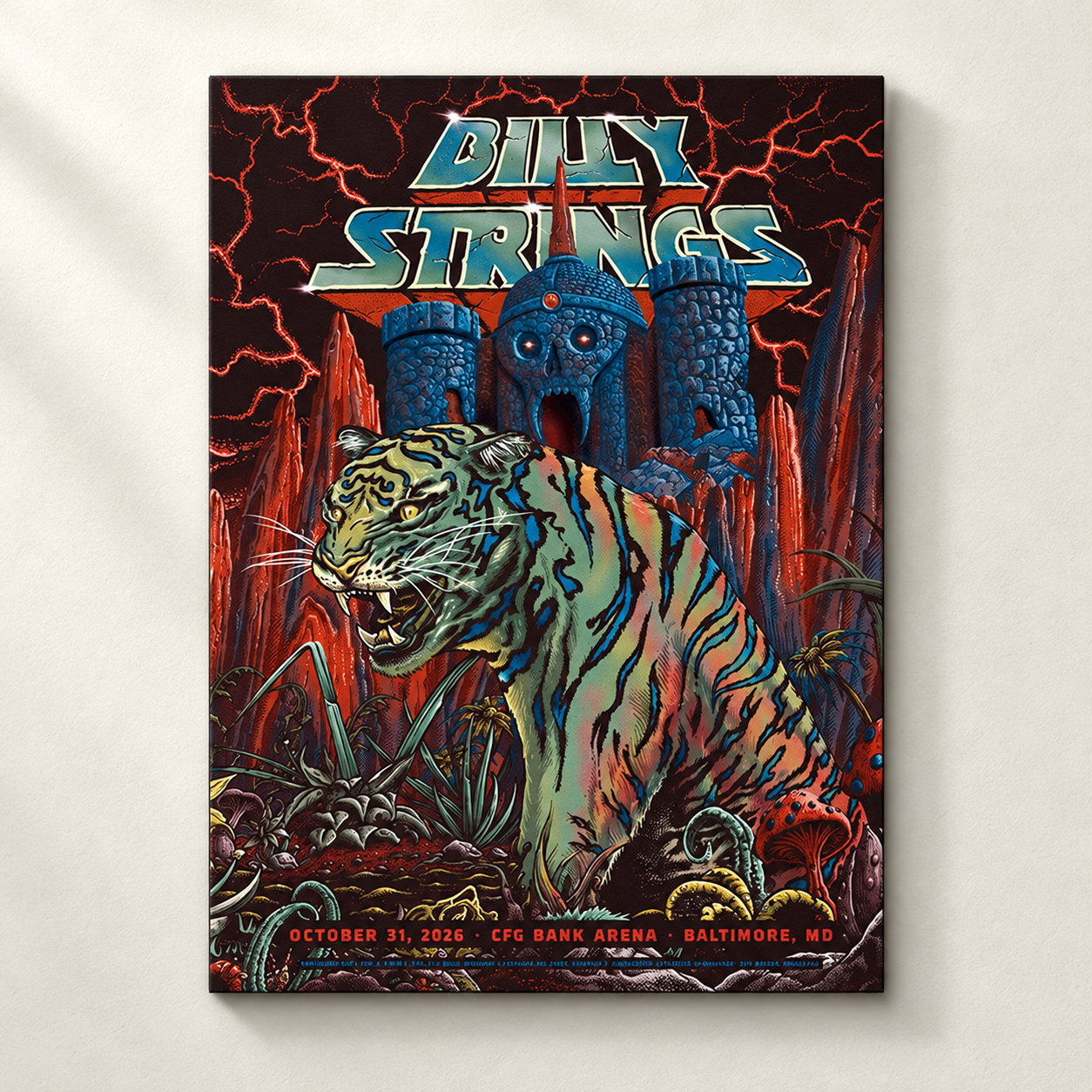 Billy Strings Heartbeat Of Eternia 2026 Night 2 Poster In Baltimore MD At CFG Bank Arena October 31 2026 Decor Poster Canvas