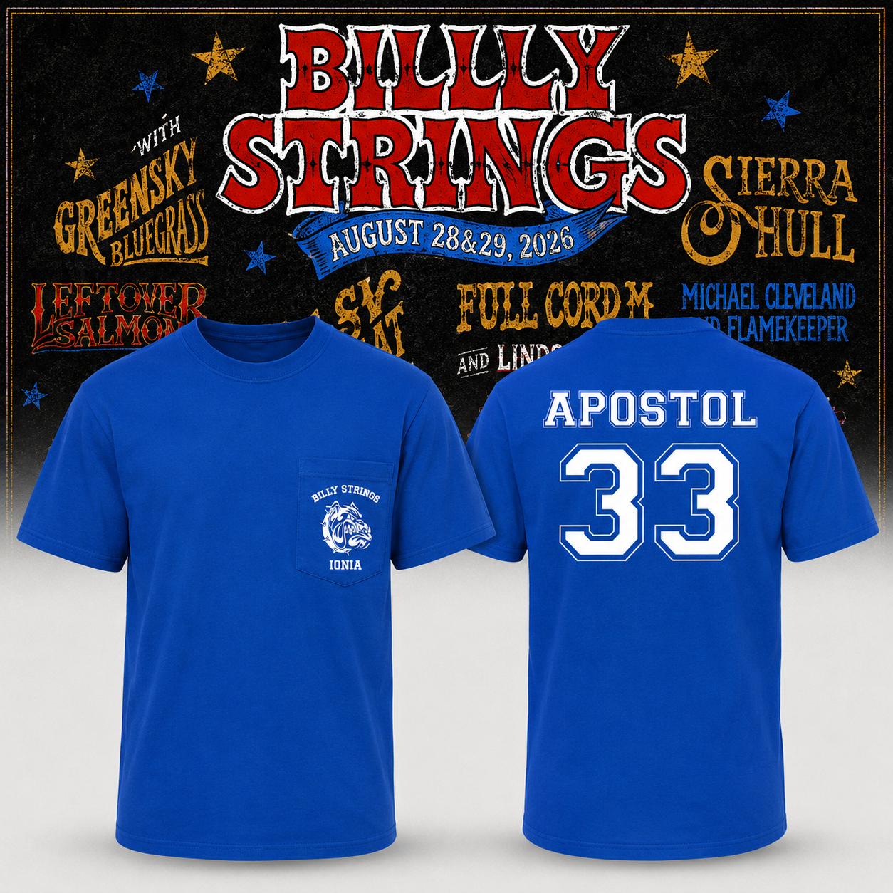Billy Strings Ionia Apostol 2026 T-shirt Merch