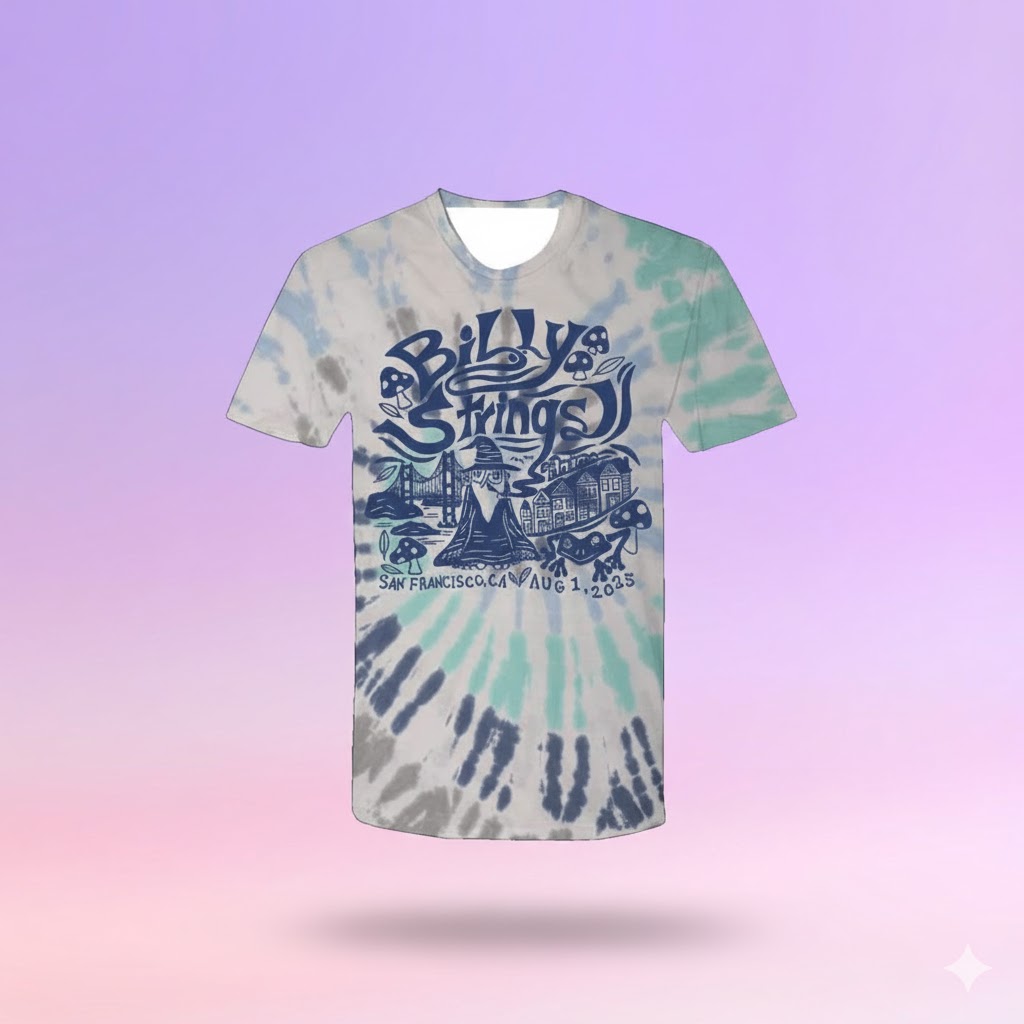 Billy Strings Merch Online Exclusive San Francisco Wizard Tie Dye TShirt Dudes Gifts