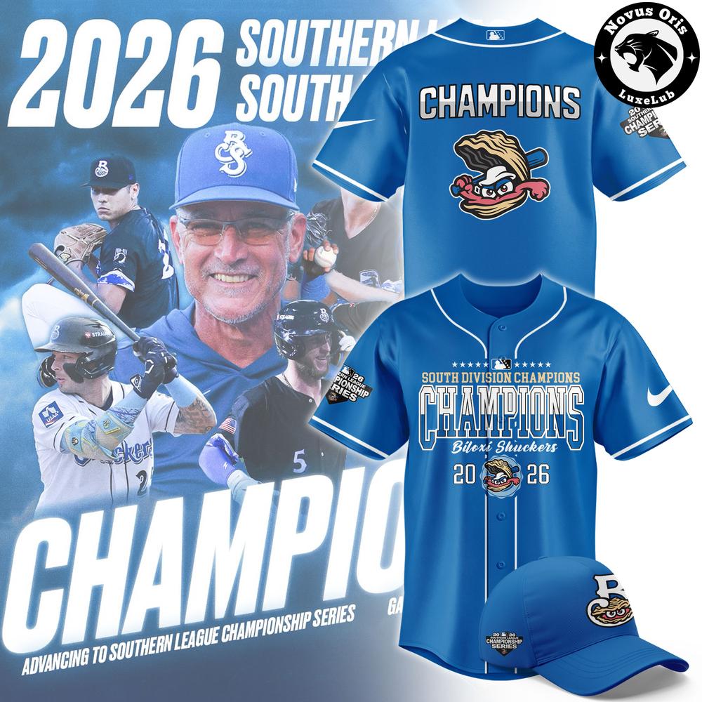 Biloxi Shuckers South Division Champions 2026 Royal Blue Baseball Jersey 1 - Unicasport Biloxi Shuckers South Division Champions 2026 Royal Blue Baseball Jersey
