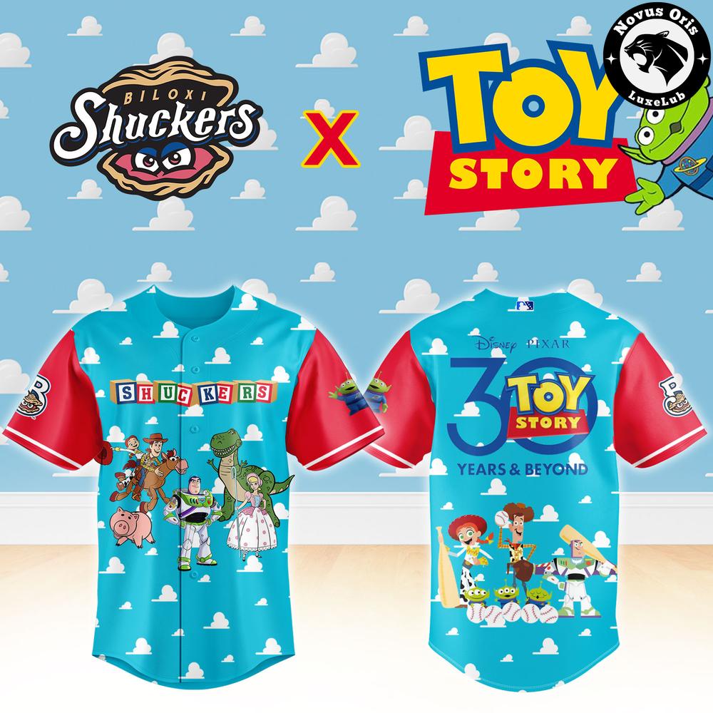 Biloxi Shuckers Toy Story 30 Years Anniversary Baseball Jersey 1 - Unicasport Biloxi Shuckers Toy Story 30 Years Anniversary Baseball Jersey