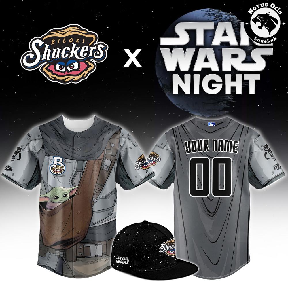 Biloxi Shuckers x Star Wars Night 2026 Custom Baseball Jersey 1 - Unicasport Biloxi Shuckers x Star Wars Night 2026 Custom Baseball Jersey