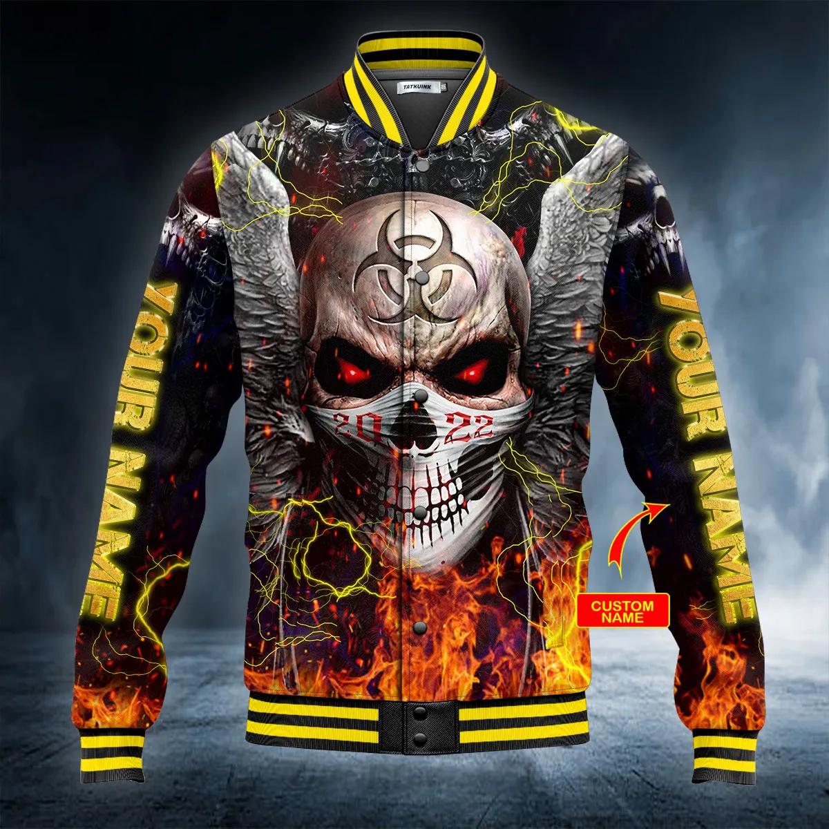 Biohazard Angel Winged Skull Personalized Baseball Jacket For Fans ...