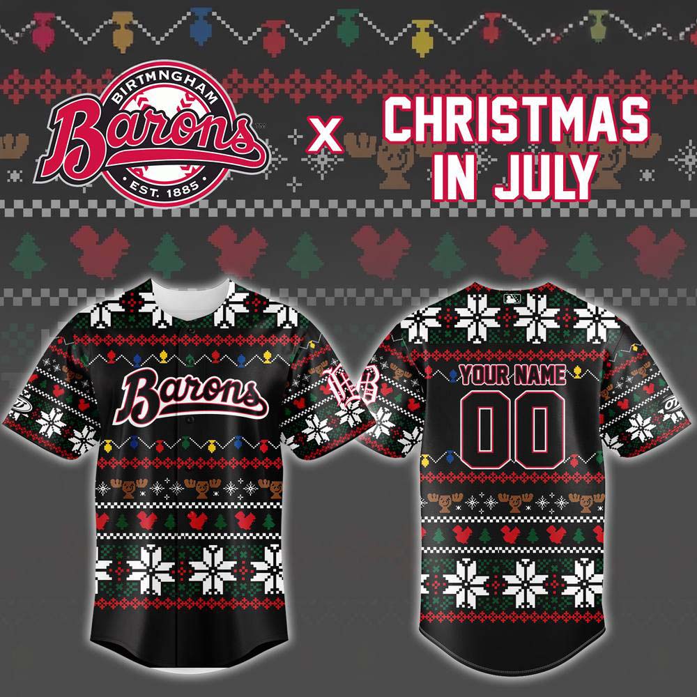 Custom Birmingham Barons Christmas In July Jersey