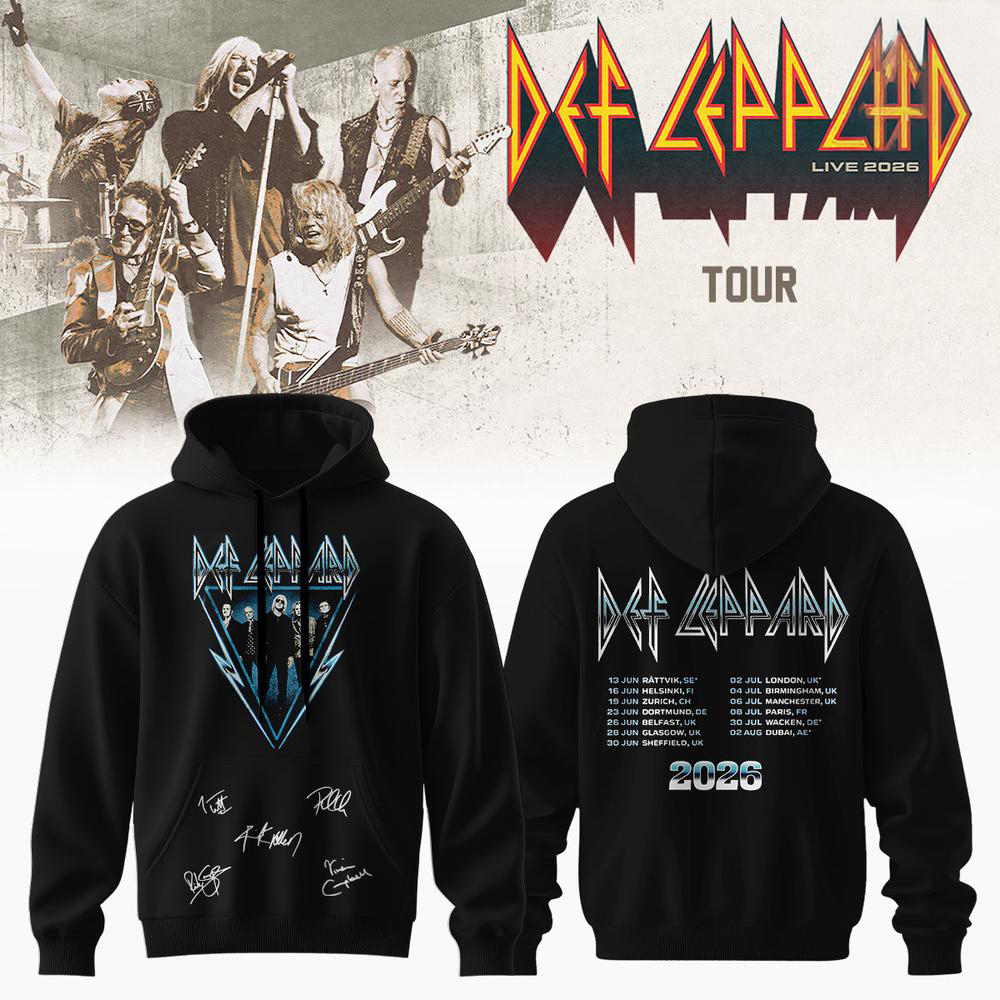 Black Def Leppard Live 2026 Band Hoodie
