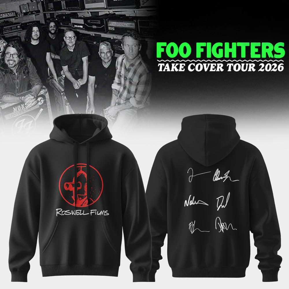 Black Foo Fighters 2026 Music Fan Pullover Hoodie