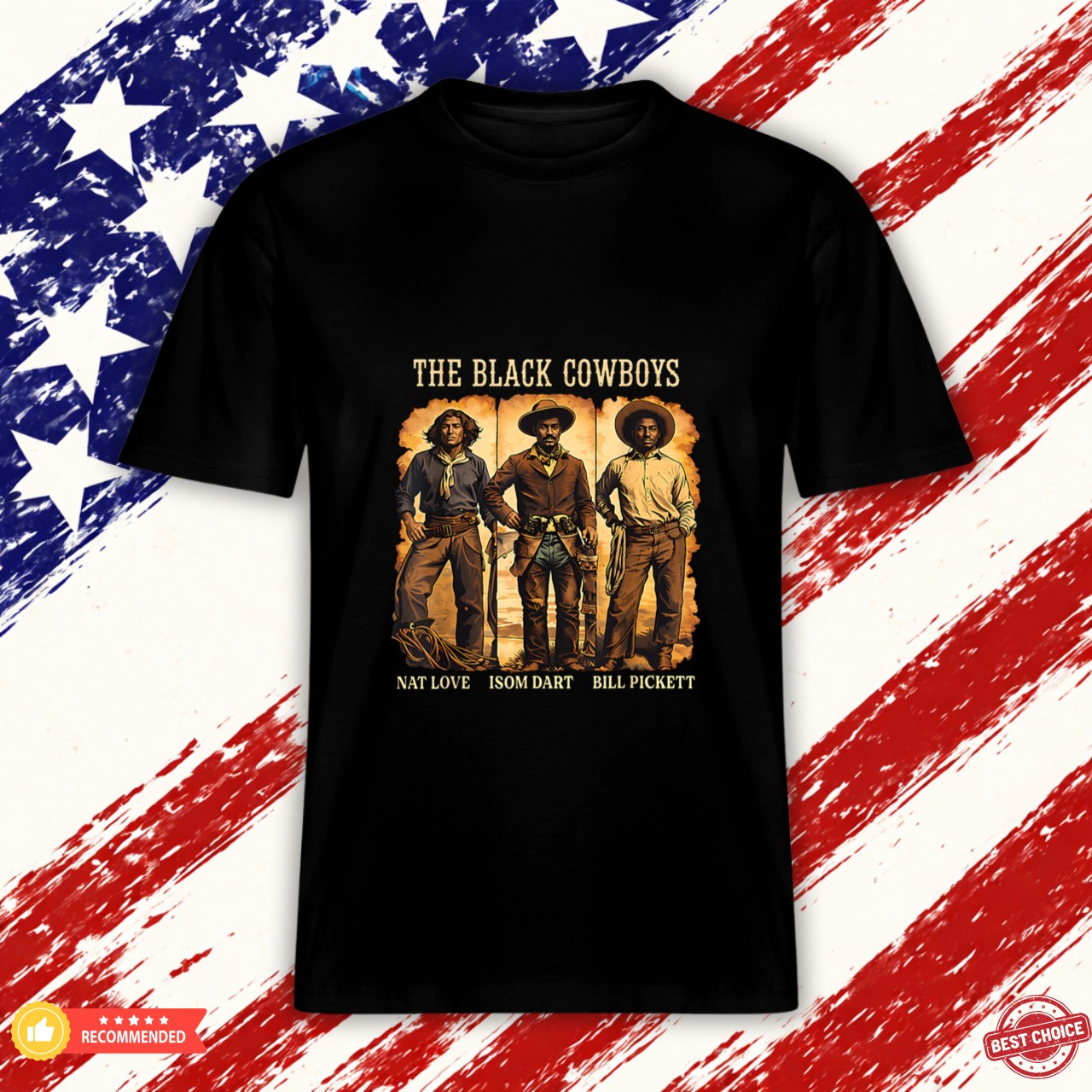 Black History Western Cowboys Tribute Art Graphic Shirt