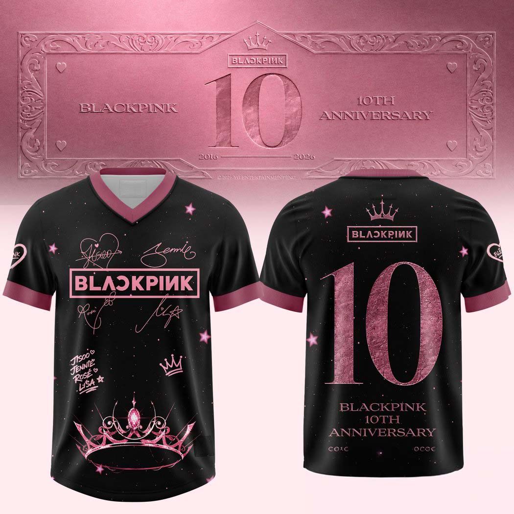 Blackpink 10th Anniversary Black Pink Crown Football Jersey 1 - Unicasport Blackpink 10th Anniversary Black Pink Crown Football Jersey