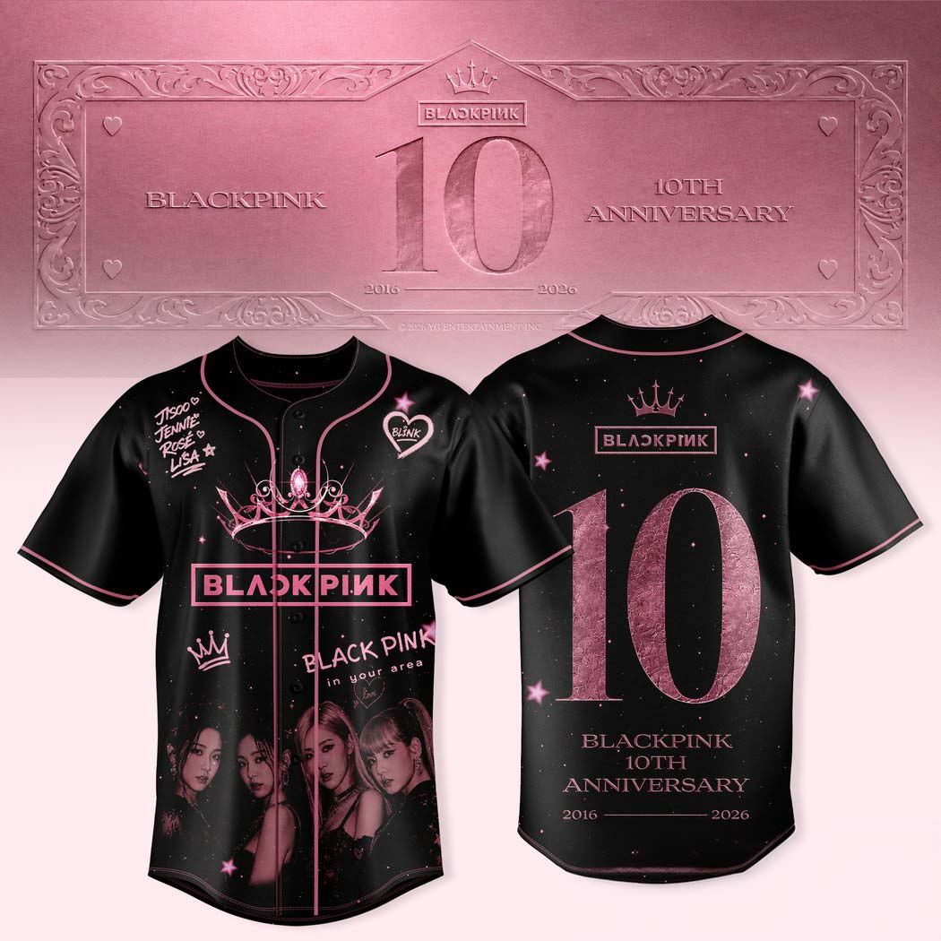 Blackpink 10th Anniversary Black Pink Portrait Baseball Jersey 1 - Unicasport Blackpink 10th Anniversary Black Pink Portrait Baseball Jersey