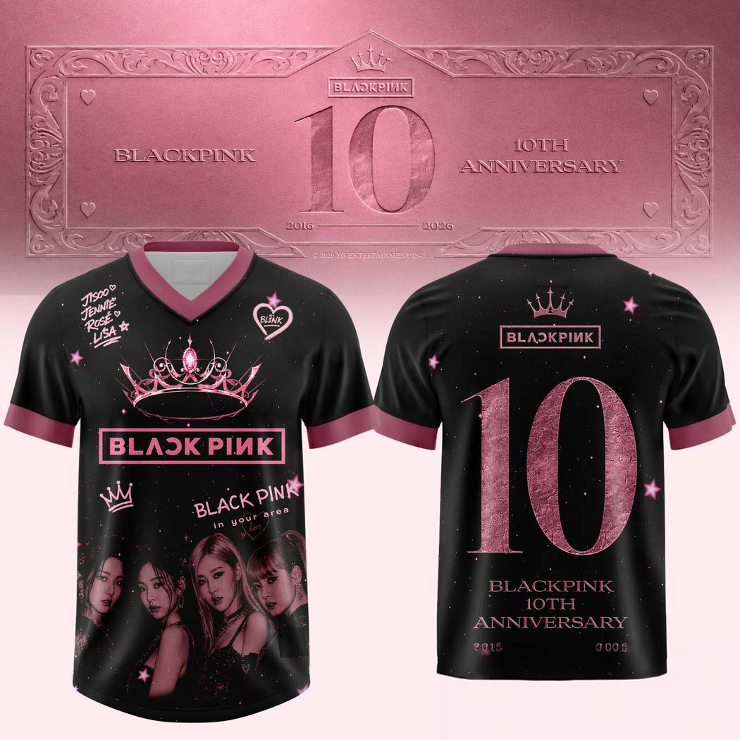 Blackpink 10th Anniversary Black Pink Portrait Football Jersey 1 - Unicasport Blackpink 10th Anniversary Black Pink Portrait Football Jersey