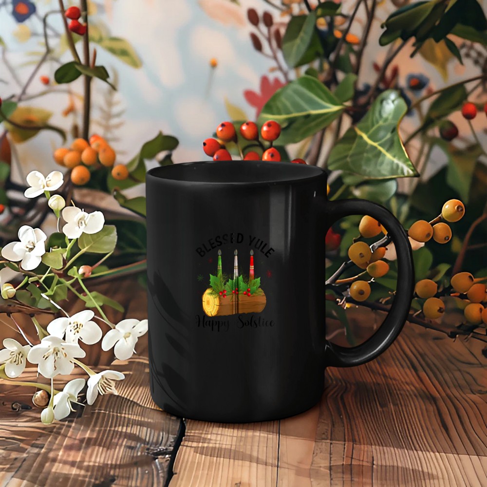 Blessed Yule Happy Solstice Merry Christmas PJS Women Men Zip Mug