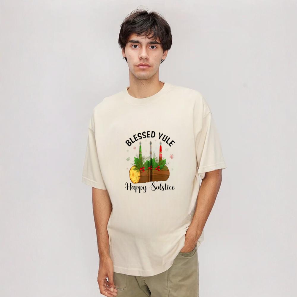 Blessed Yule Happy Solstice Merry Christmas PJS Women Men Zip Shirt