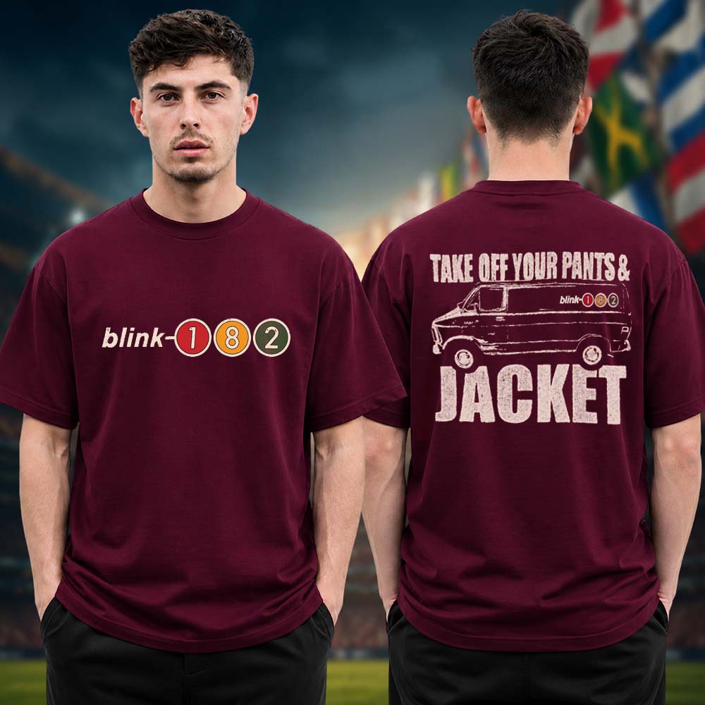 Blink 182 Take Off Your Pants And Jacket Maroon Two Sided Unisex T Shirt