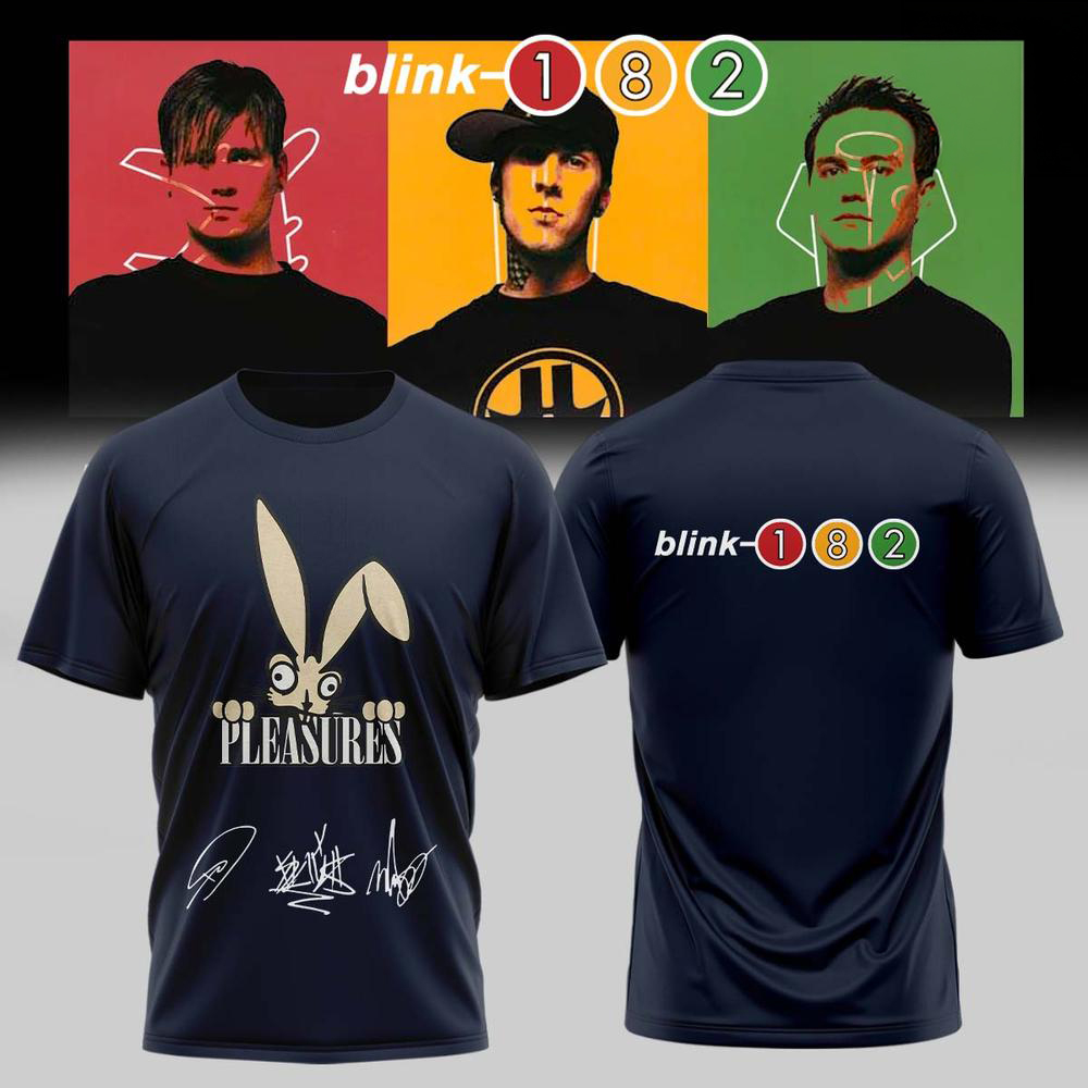Blink 182 Navy Blue Pop Punk Concert T Shirt
