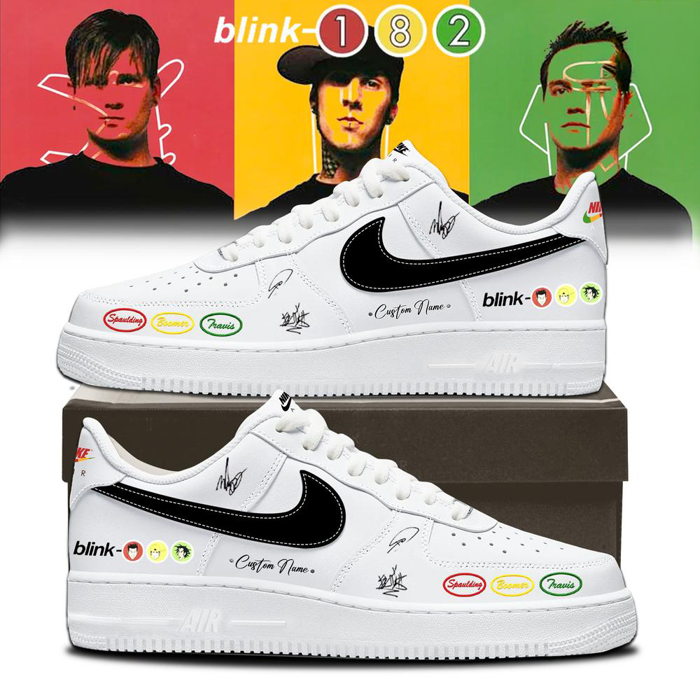 Blink 182 White and Black Anniversary Tour Sneakers