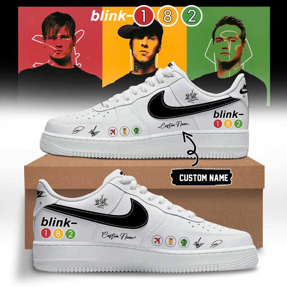 Blink 182 Anniversary White Multicolor Low Top Sneakers