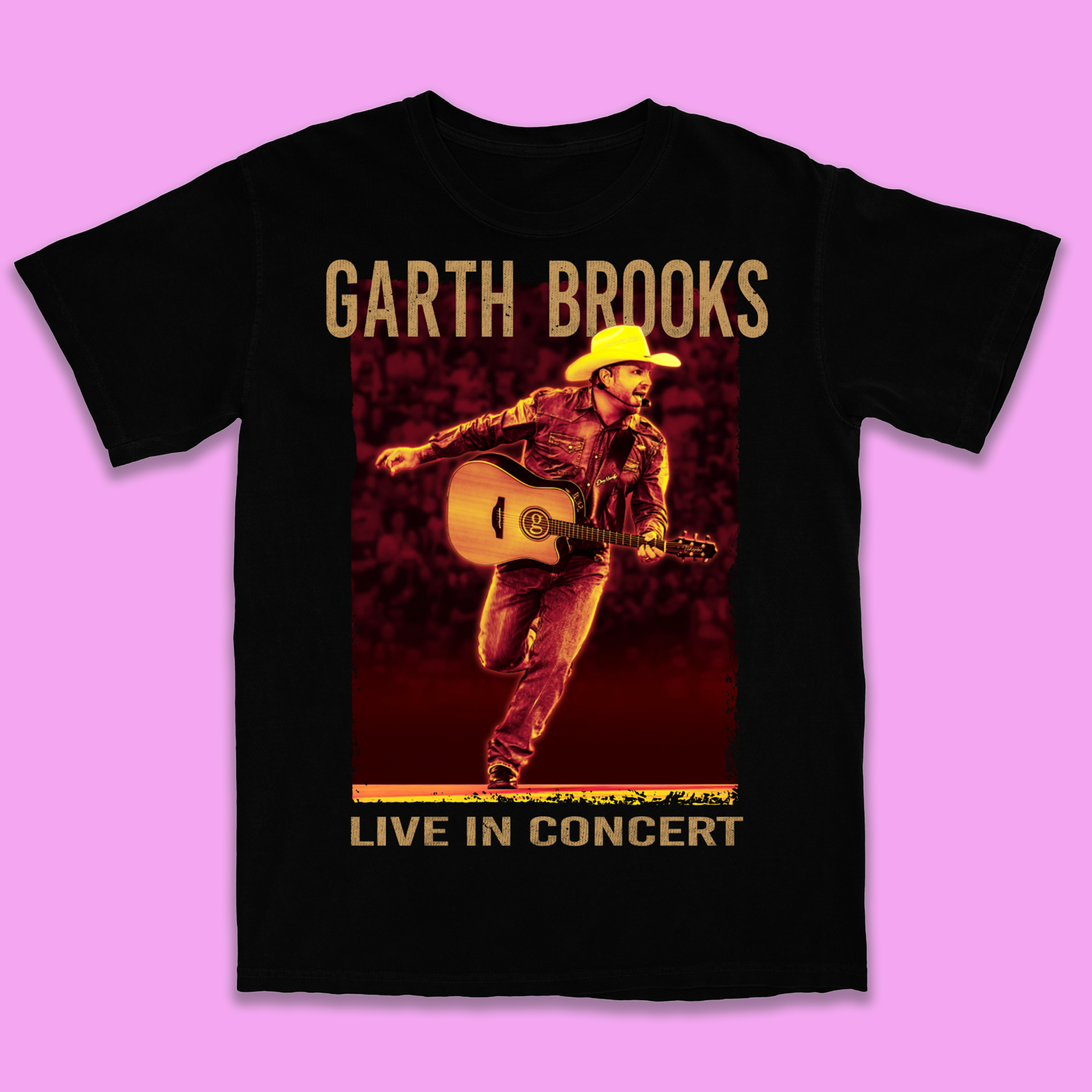 Garth Brooks 2026 Stadium Tour Black Running Photo T-Shirt Gift Idea for Fans - Image 2
