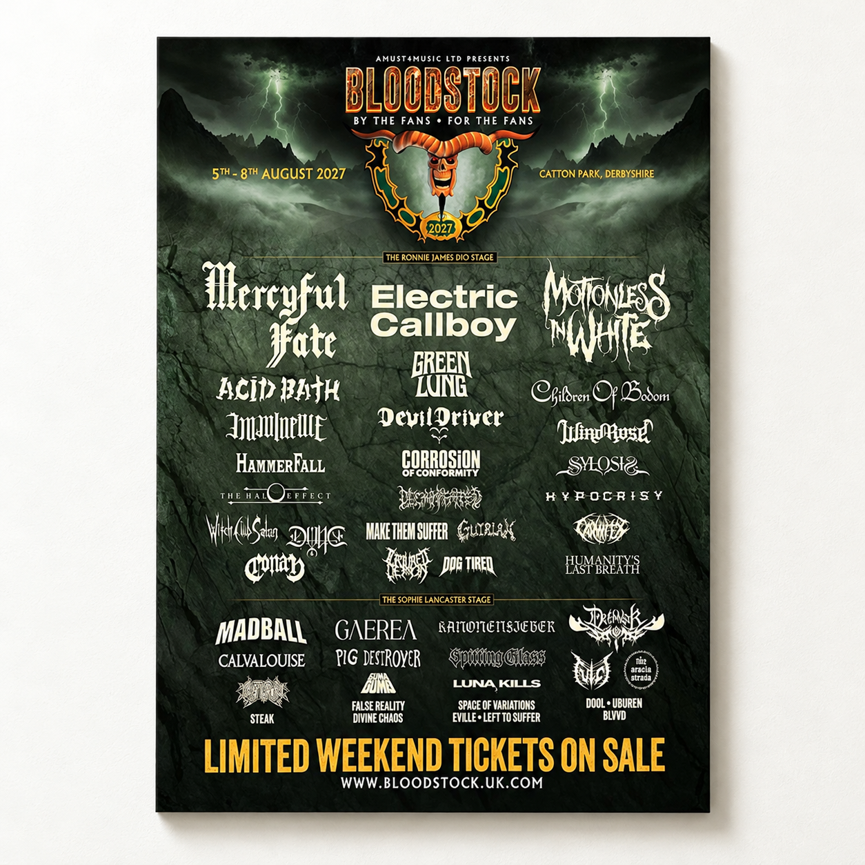 Bloodstock Festival 2027 In Catton Park Derbyshire On August 58 2027 Line Up Home Decor Poster Canvas