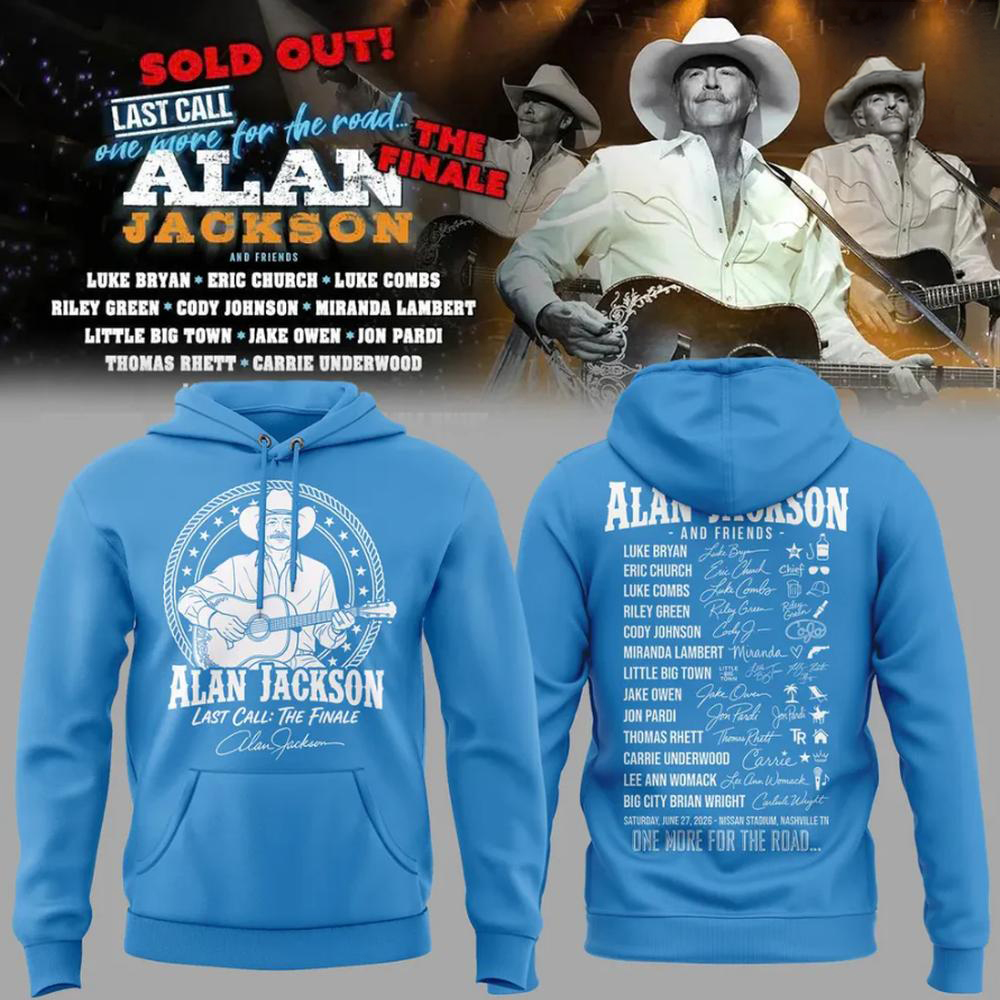 Blue Alan Jackson Farewell Tour 2026 Hoodie for Country Music Fans