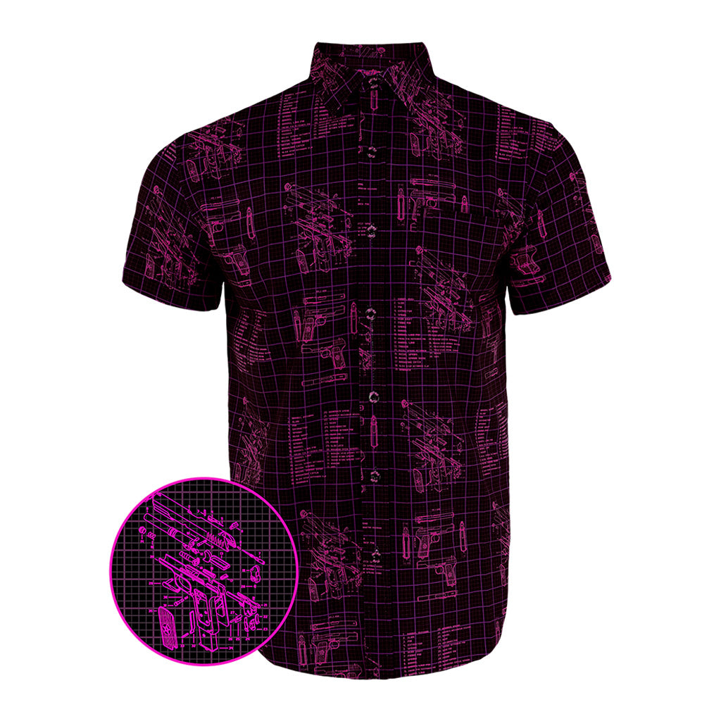 Blueprint Button Down Shirt Hawaiian Tactical Aloha Print Shirt Birthday Gifts For Father