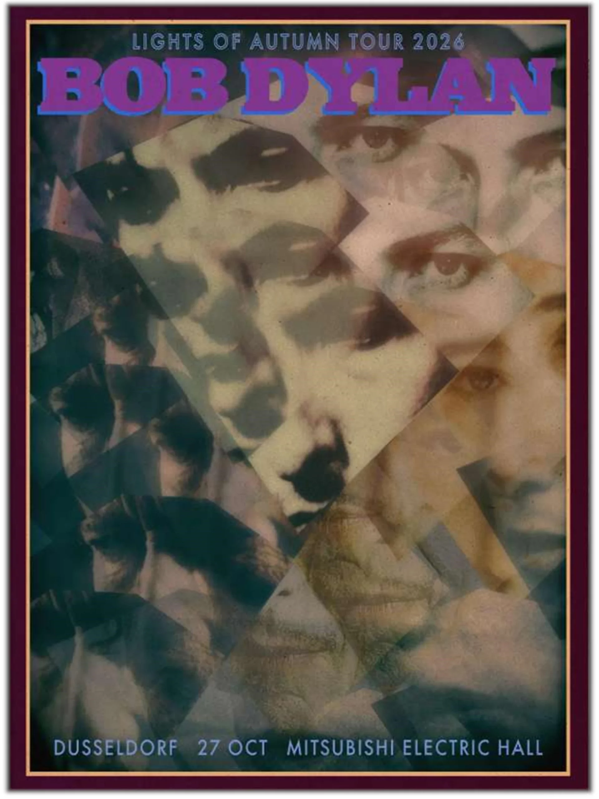 Bob Dylan Lights Of Autumn Tour 2026 Düsseldorf October 27 Mitsubishi Electric Hall Concert Poster