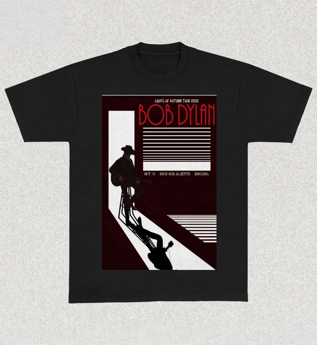 Bob Dylan Lights Of Autumn Tour 2026 Rockhal Luxembourg Concert Poster TShirt
