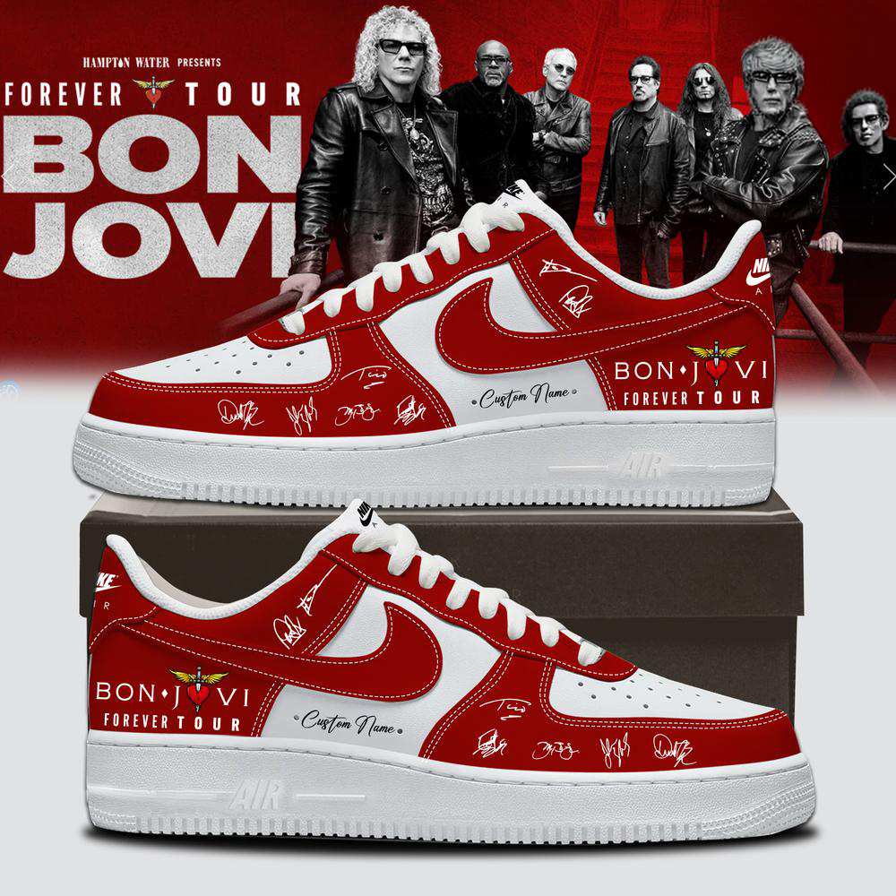 Bon Jovi Black Band Graphic Sneakers