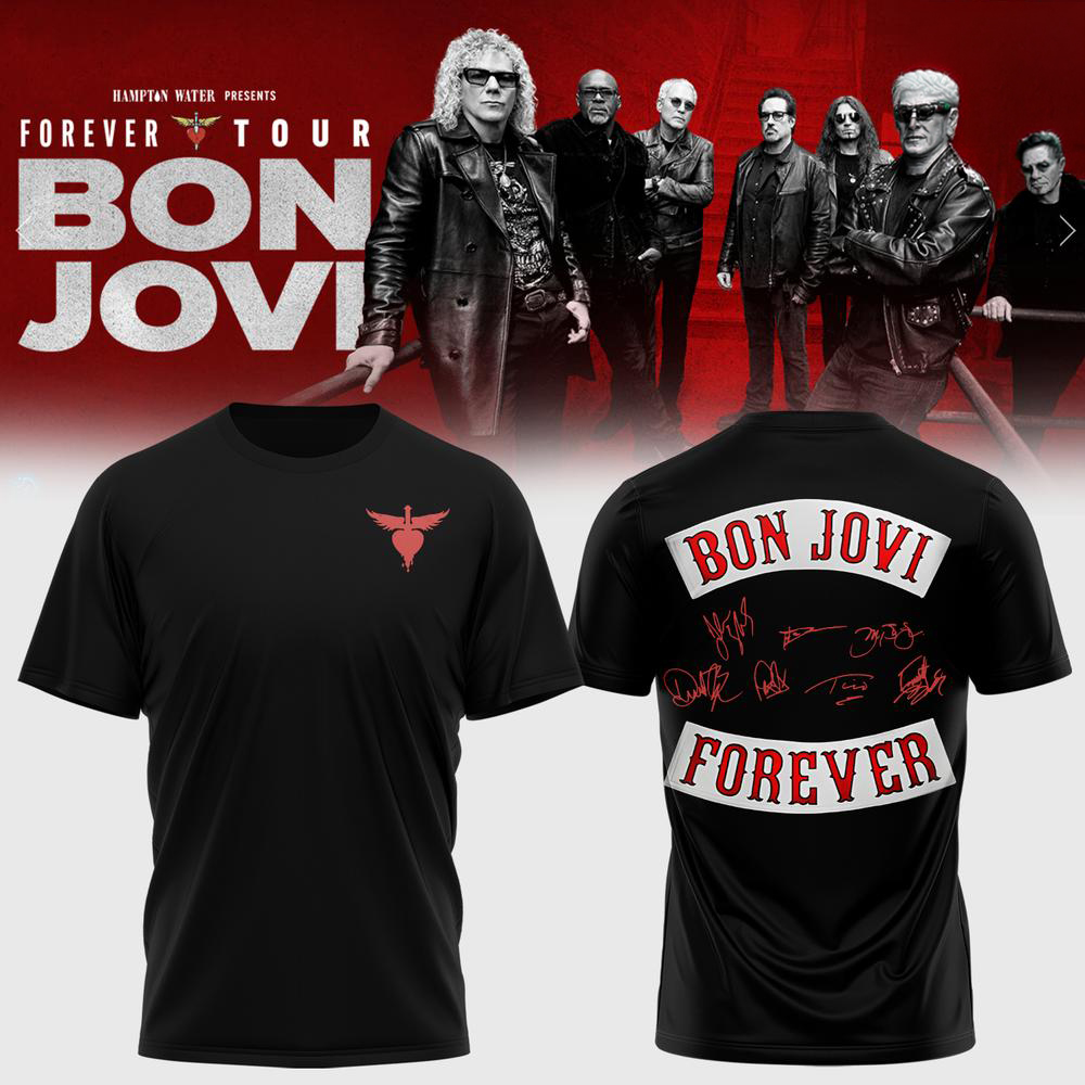 Bon Jovi Black Forever Tour Fan T Shirt
