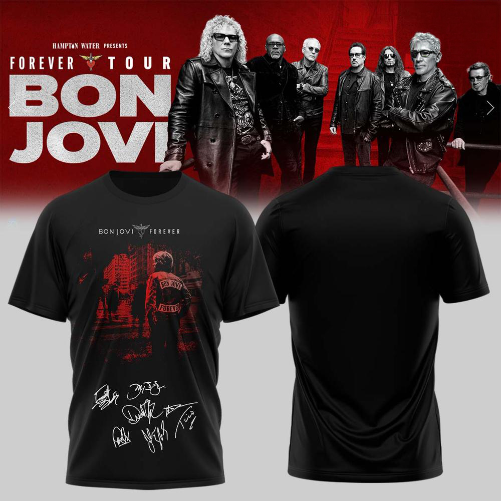 Bon Jovi Black Forever Tour Limited T Shirt