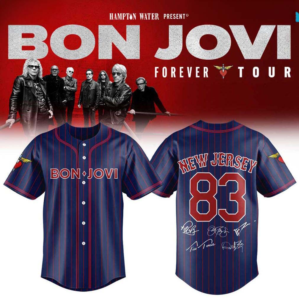 Bon Jovi Forever Tour 2026 Baseball Jersey