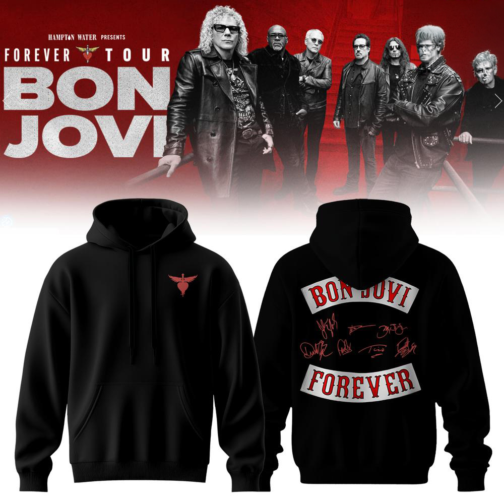 Bon Jovi Forever Tour Black Limited Edition Pullover Hoodie