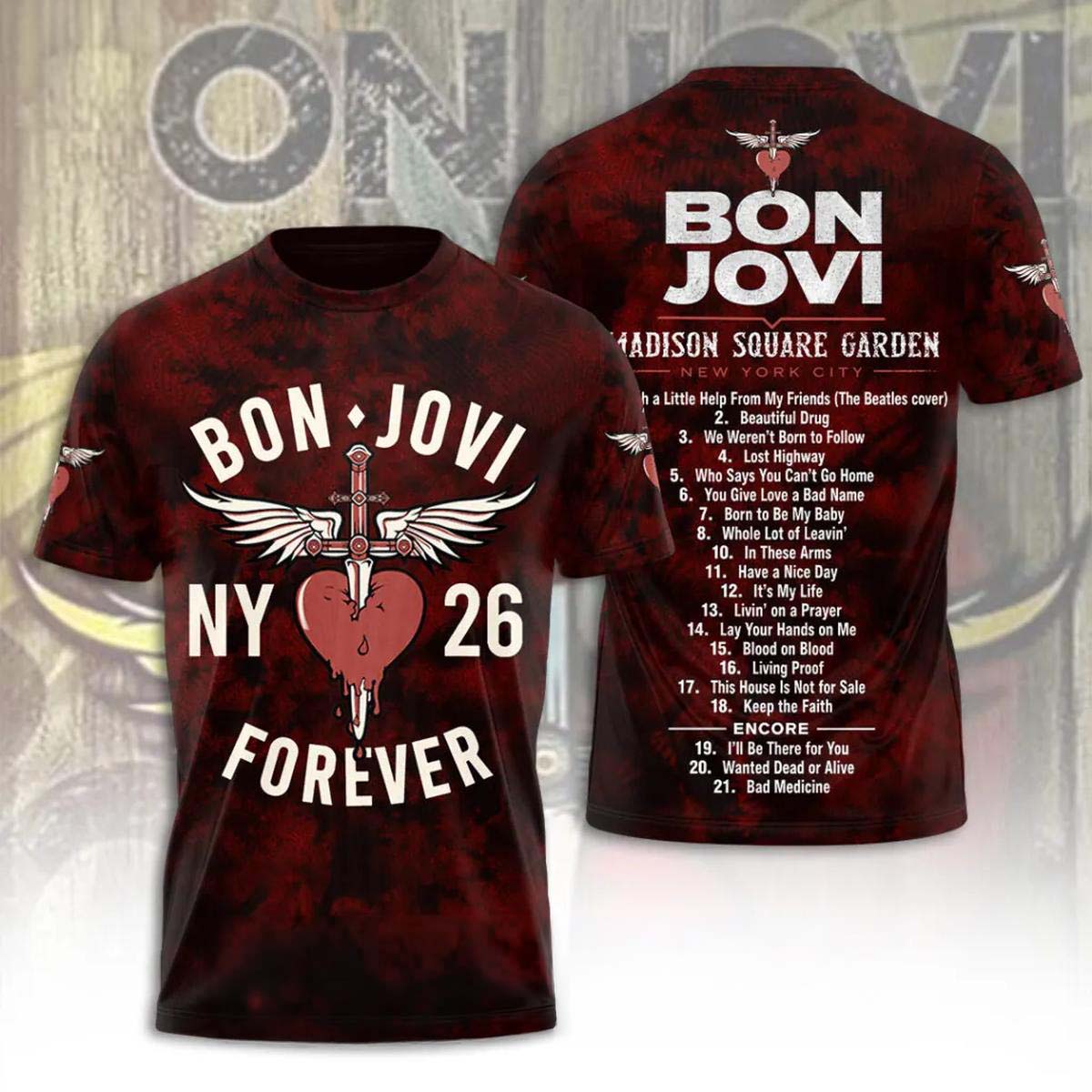 Bon Jovi Forever Tour 2026 New York Concert T-Shirt Best Gift for Fans