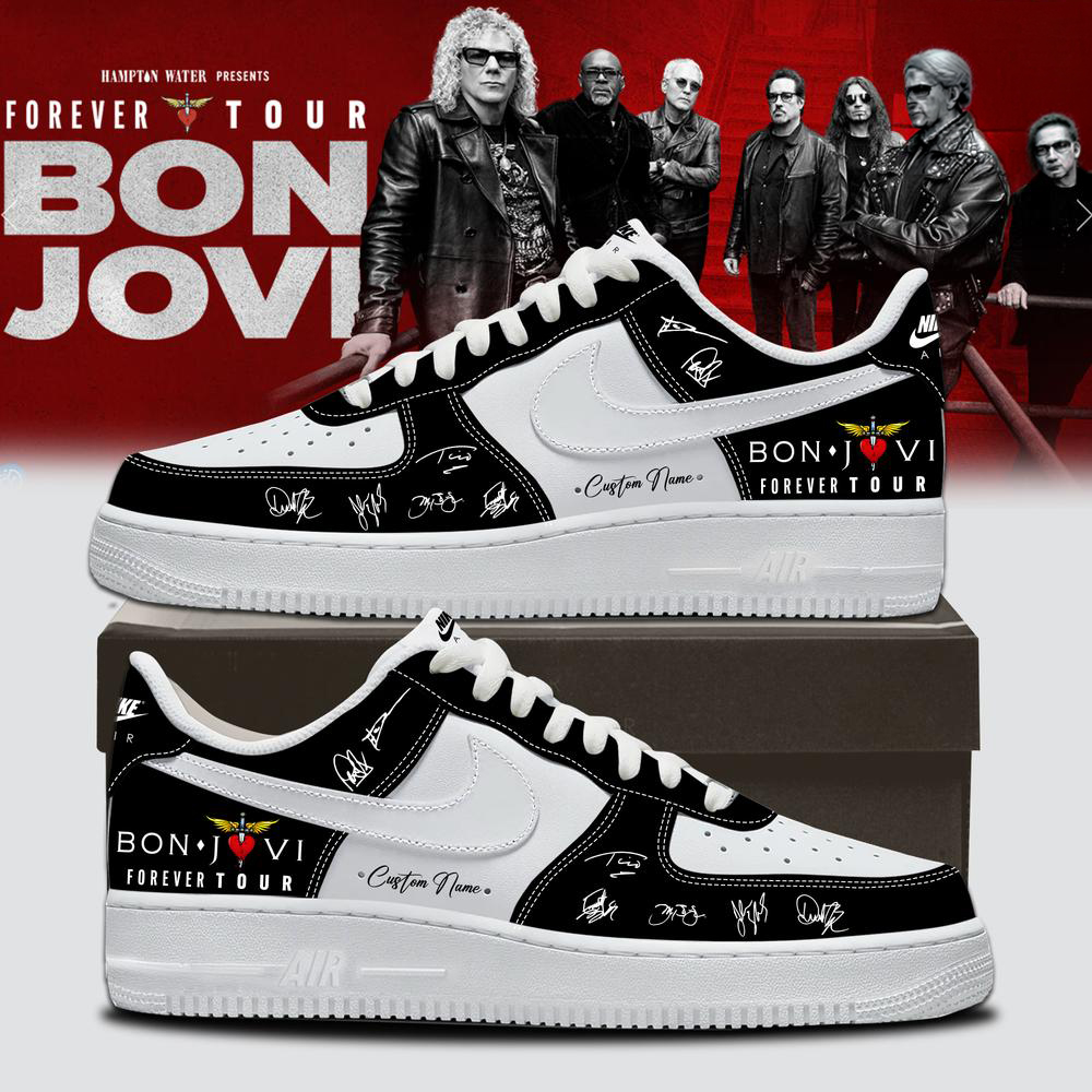 Bon Jovi White and Red Music Tour Sneakers