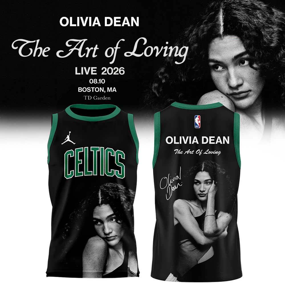 Boston Celtics x Olivia Dean The Art of Loving Live 2026 Limited Edition Black Basketball Jersey 1 - Unicasport Boston Celtics x Olivia Dean The Art of Loving Live 2026 Limited Edition Black Basketball Jersey