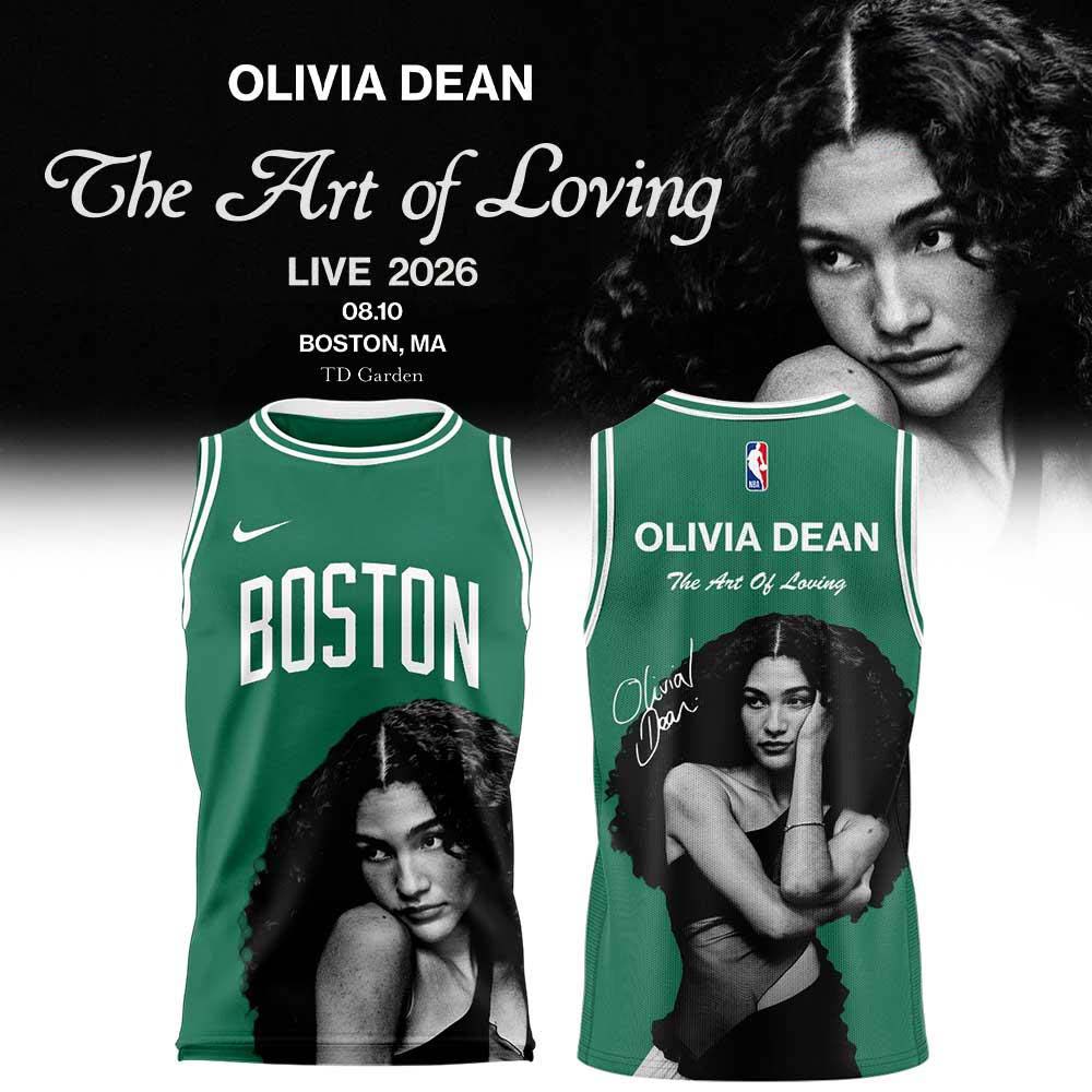 Boston Celtics x Olivia Dean The Art of Loving Live 2026 Limited Edition Green Basketball Jersey 1 - Unicasport Boston Celtics x Olivia Dean The Art of Loving Live 2026 Limited Edition Green Basketball Jersey