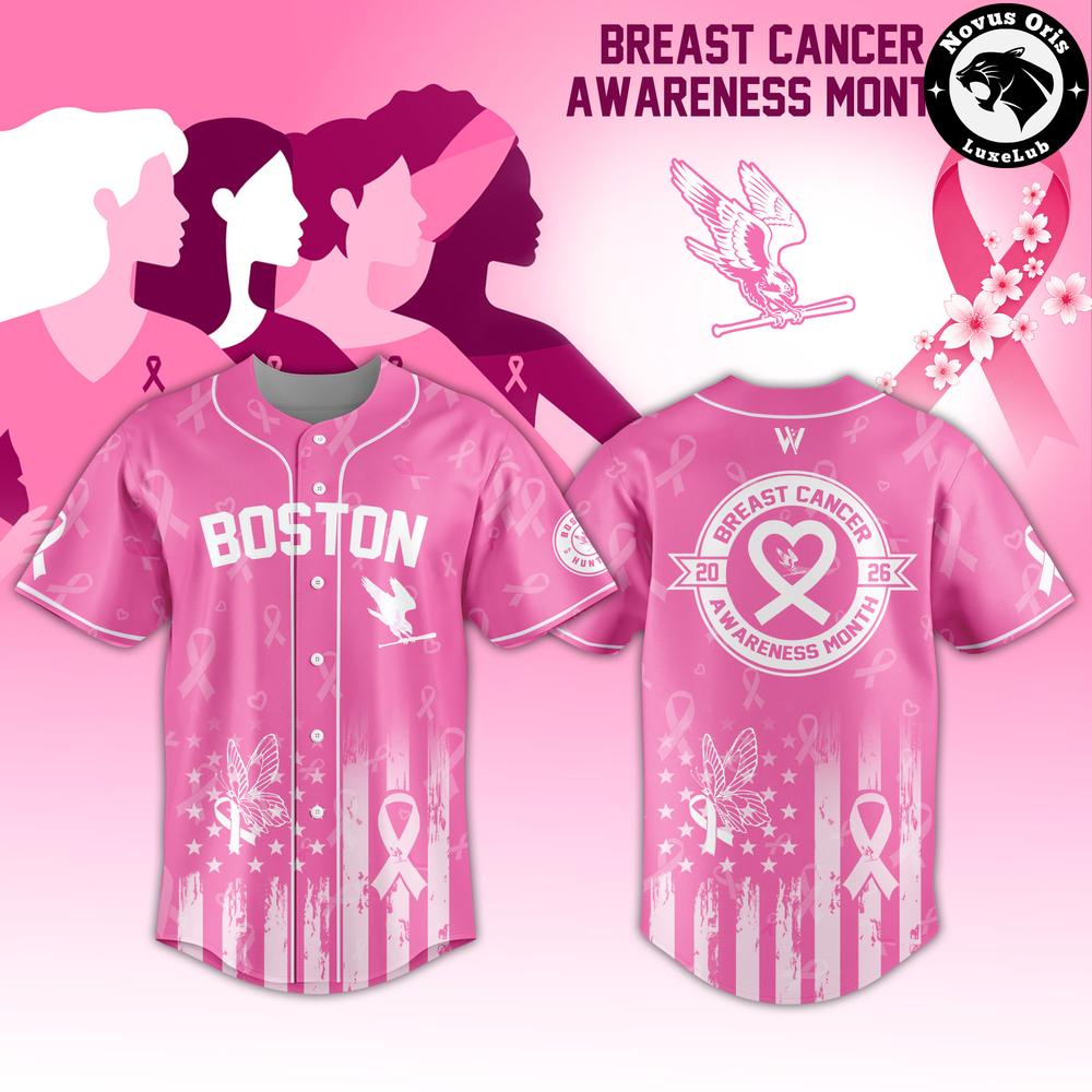 Boston Hunters Breast Cancer Awareness Month 2026 Baseball Jersey 1 - Unicasport Boston Hunters Breast Cancer Awareness Month 2026 Baseball Jersey