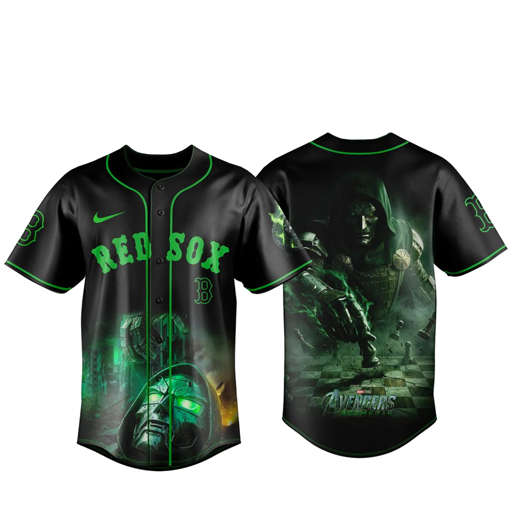 Boston Red Sox x Avengers Doomsday 2026 Doctor Doom Baseball Jersey