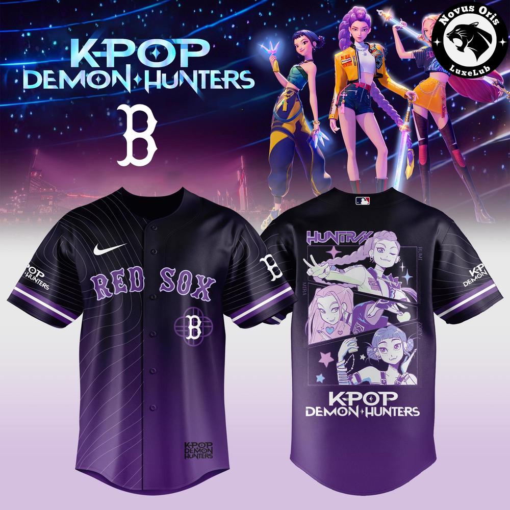 Boston Red Sox x Kpop Demon Hunters Baseball Jersey 1 - Unicasport Boston Red Sox x Kpop Demon Hunters Baseball Jersey