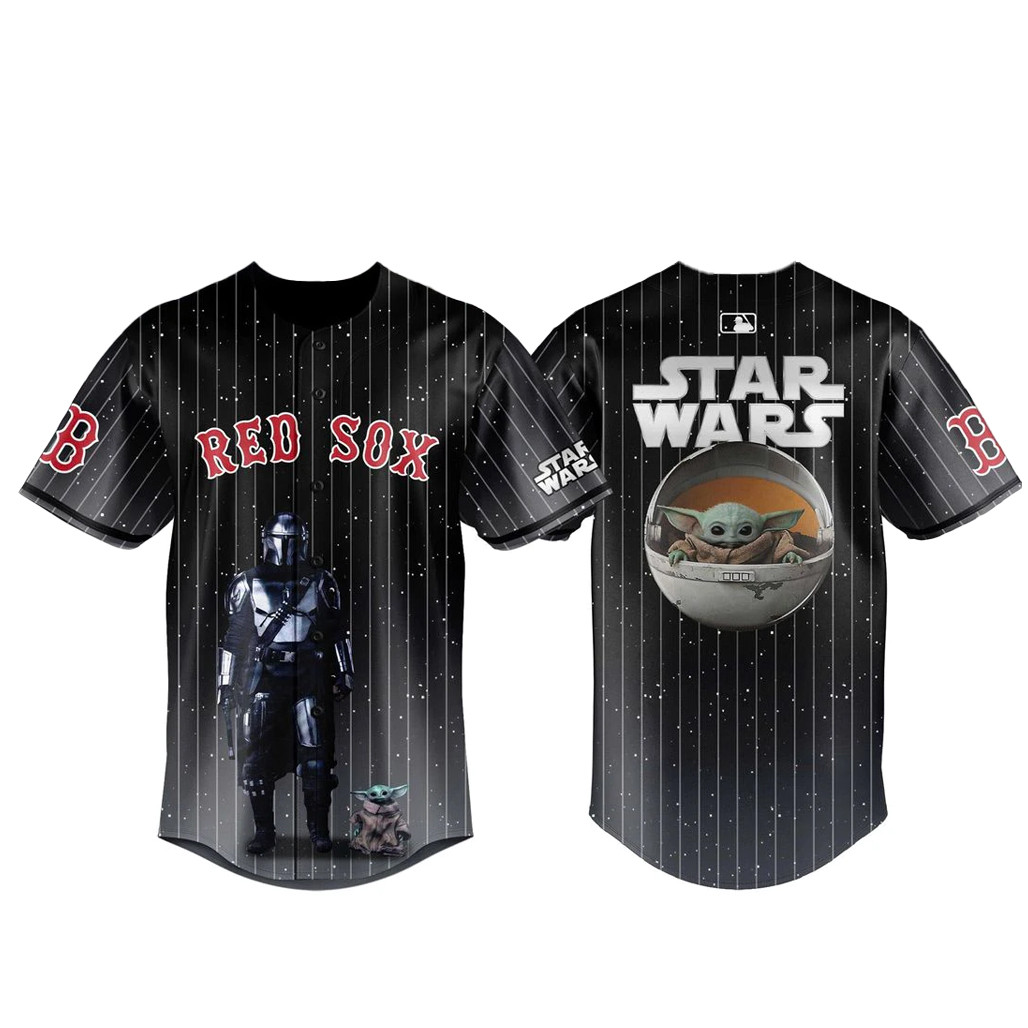 Boston Red Sox x Star Wars The Mandalorian &amp Grogu 2026 Baseball Jersey