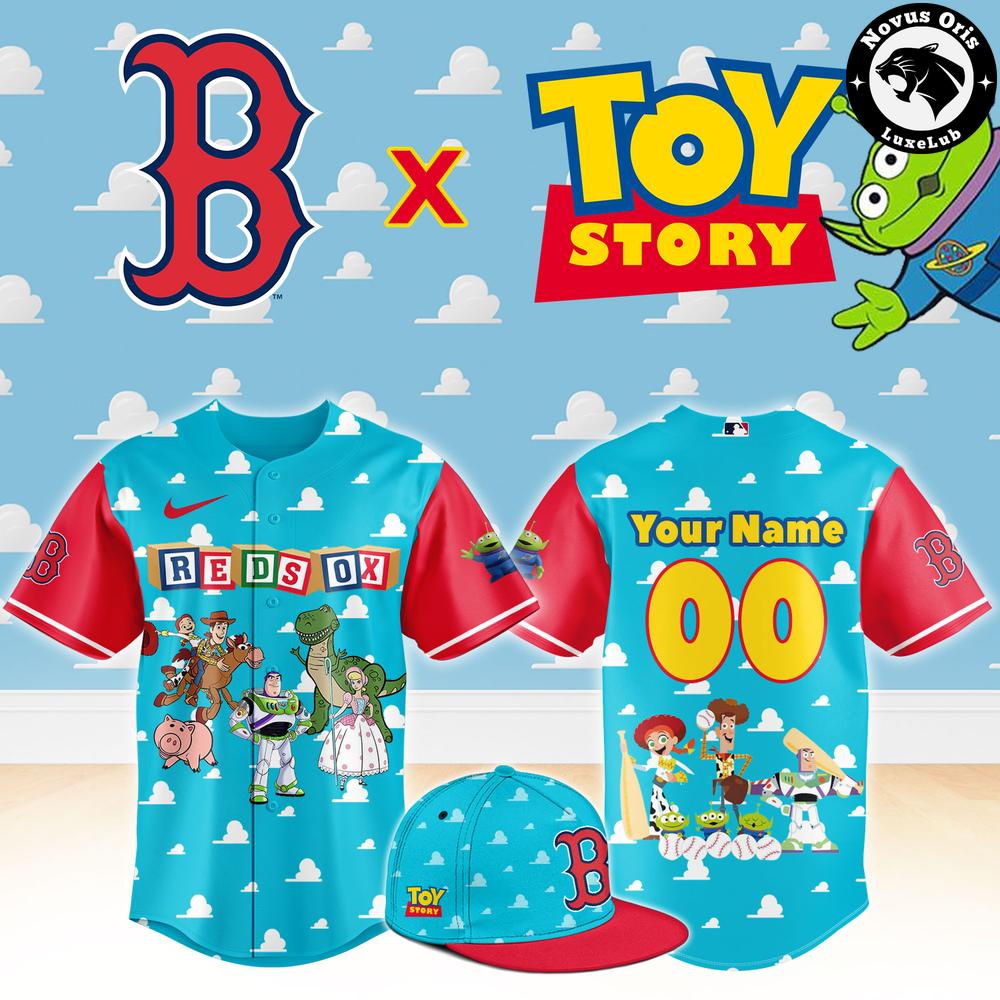 Boston Red Sox x Toy Story Night Woody Buzz Lightyear Custom Baseball Jersey