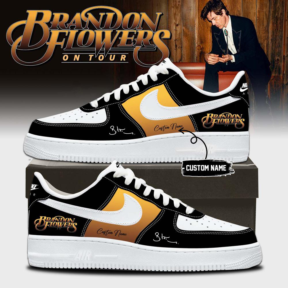Brandon Flowers Black and Gold Rock Tour Sneakers