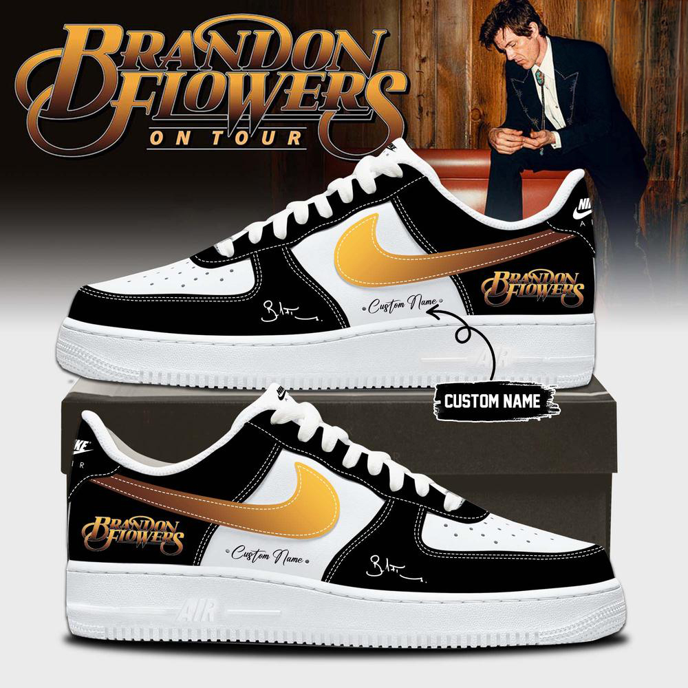 Brandon Flowers Black and Yellow Tour Sneakers