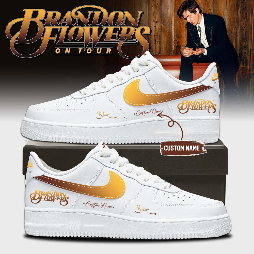 Brandon Flowers White and Gold Concert Edition Sneakers