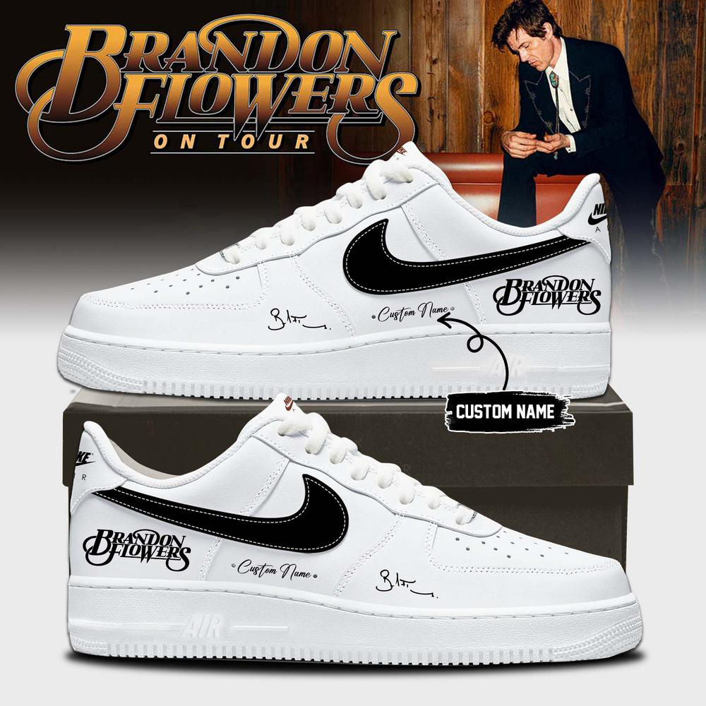 Brandon Flowers White and Black Tour Sneakers