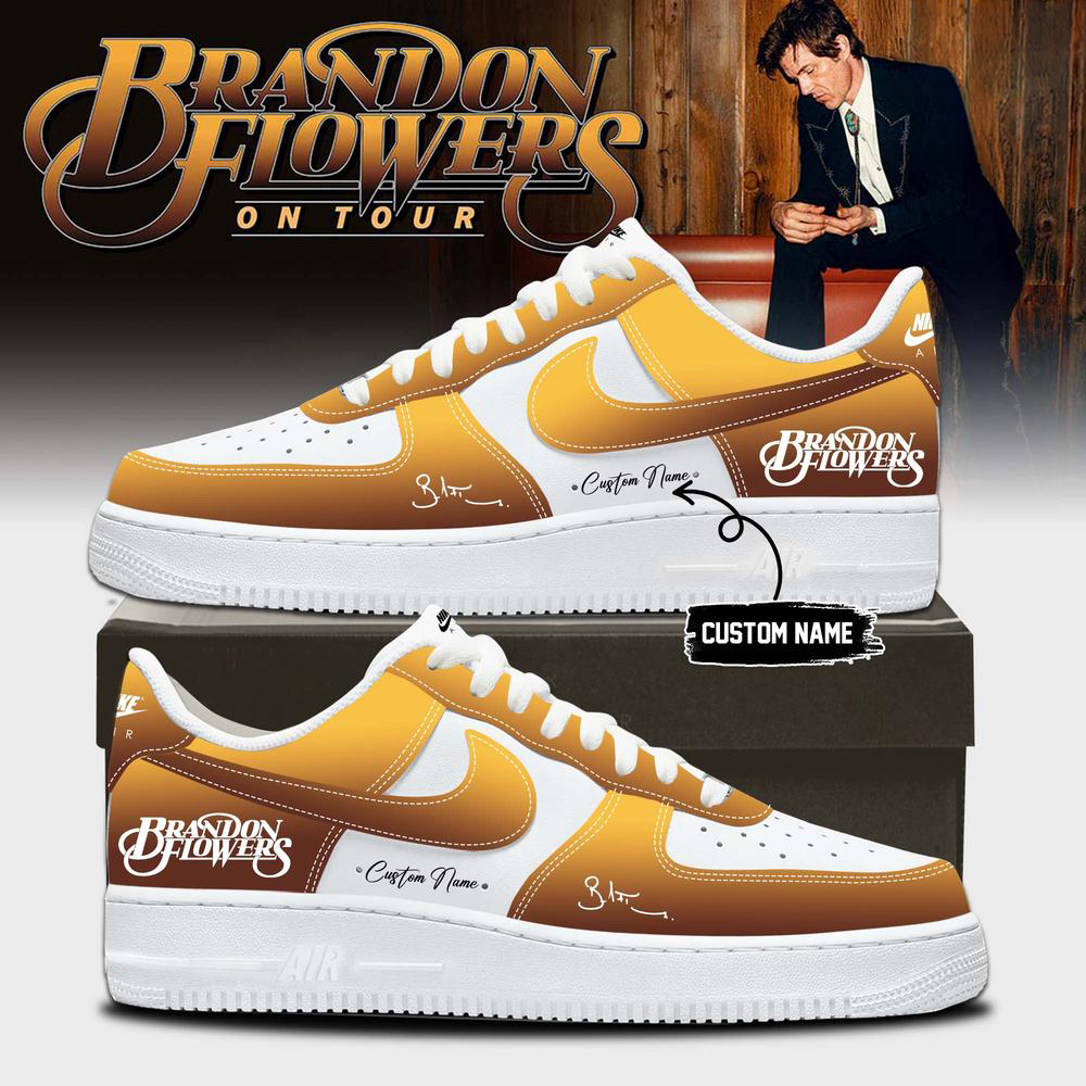 Brandon Flowers Yellow and White Music Fan Sneakers