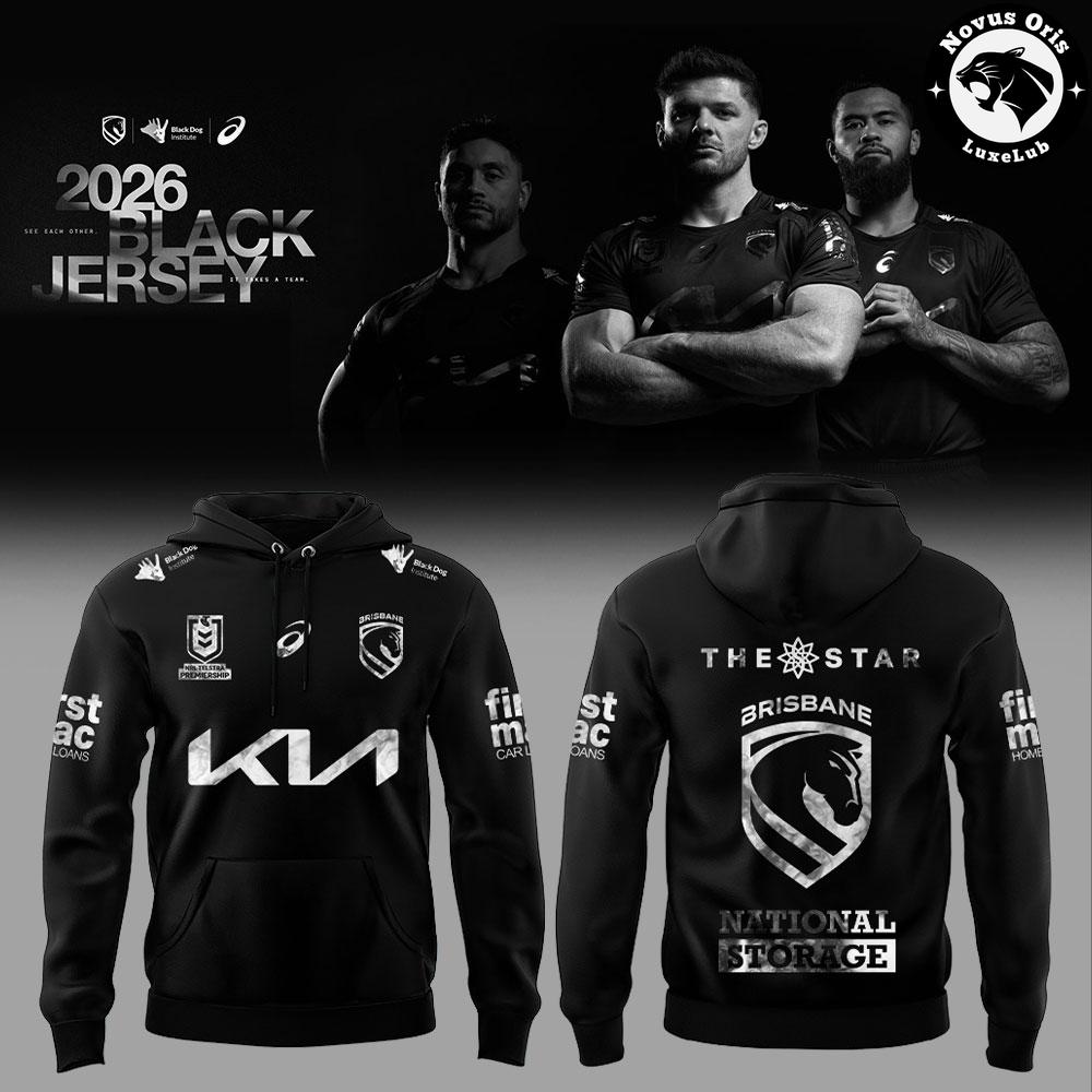Brisbane Broncos 2026 Black Hoodie Rugby Merch