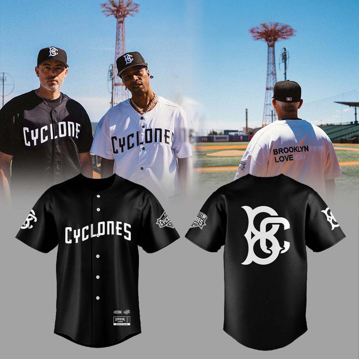 Brooklyn Cyclones x The JFrost Black Baseball Jersey 1 - Unicasport Brooklyn Cyclones x The JFrost Black Baseball Jersey